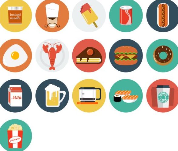 588x500 Food And Drink Vintage Icons Free Download