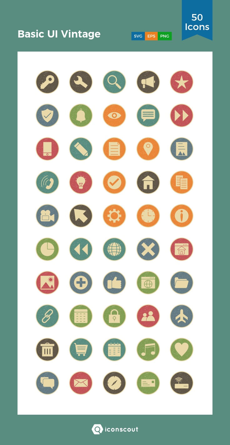 735x1424 Basic Ui Vintage Icon Pack