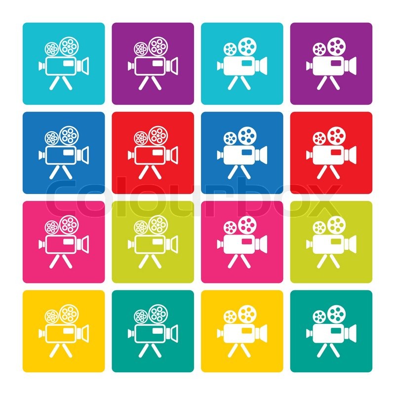 800x800 Video Movie Camera Vintage Icon Pack Stock Vector Colourbox