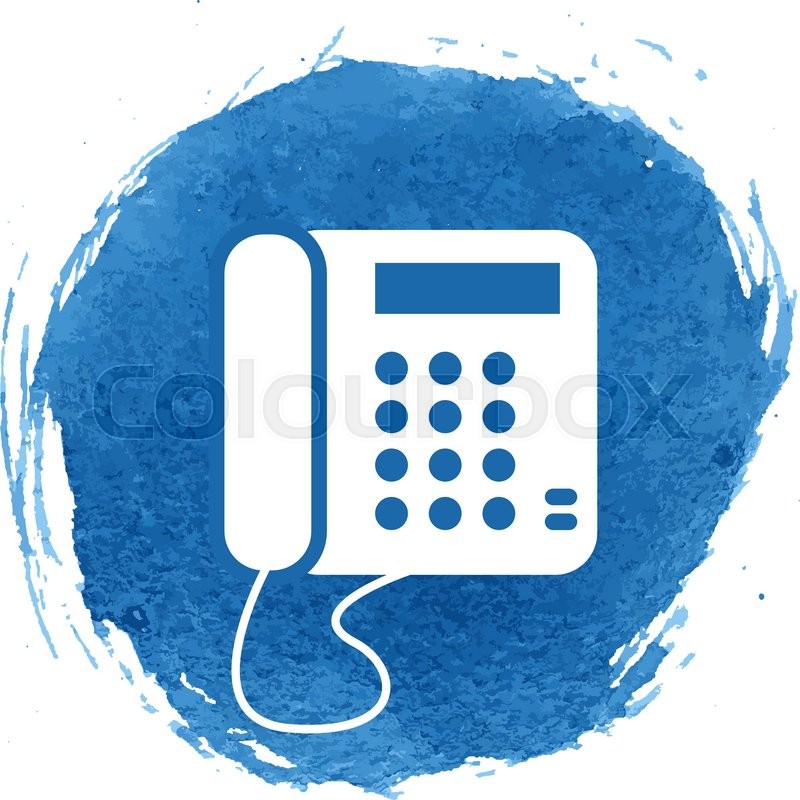 800x800 Vintage Phone Icon With Watercolor Stock Vector Colourbox