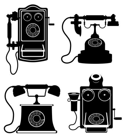 443x490 Phone Old Retro Vintage Icon Stock Vector Illustration Black