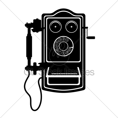 500x500 Phone Old Retro Vintage Icon Stock Vector Illustration Bl Gl