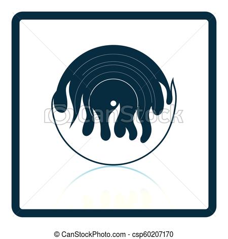 450x470 Flame Vinyl Icon Shadow Reflection Design Vector Illustration