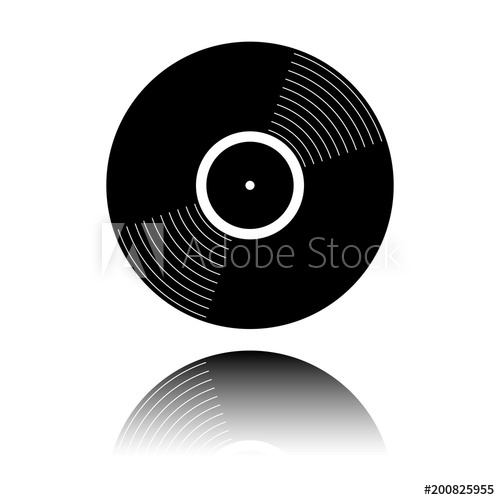 500x500 Vinyl Icon Black Icon With Mirror Reflection On White Background