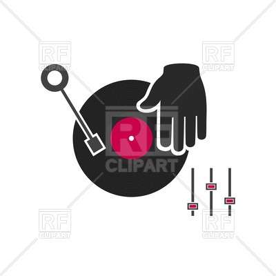 400x400 Dj Plays Vinyl Icon Vector Image Of Signs, Symbols, Maps