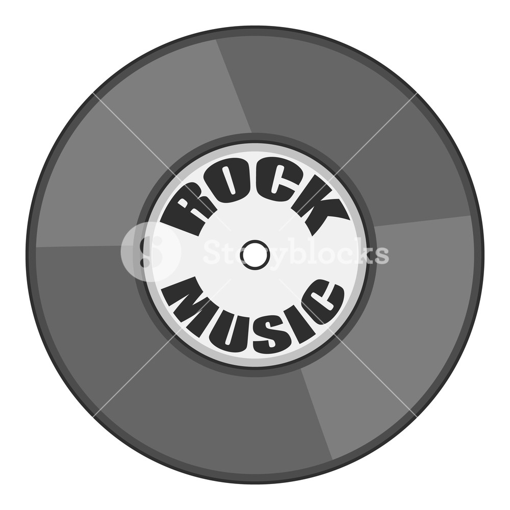 1000x1000 Rock Music Vinyl Record Icon Cartoon Illustration Of Rock Music