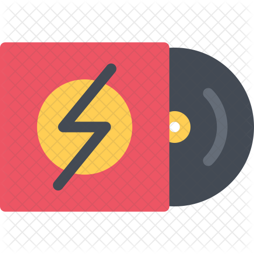 512x512 Vinyl Record Icon Of Flat Style