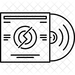 256x256 Vinyl Record Icon Of Line Style