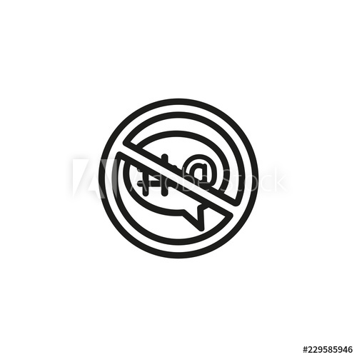 500x500 Restriction For Swear Words Sign Line Icon Slur, Content