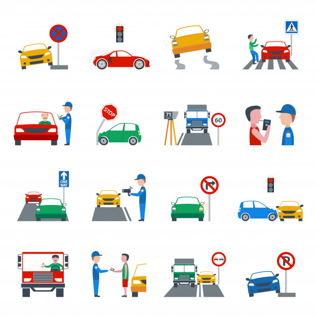 626x626 Traffic Violation Icons Set Vector Free Download