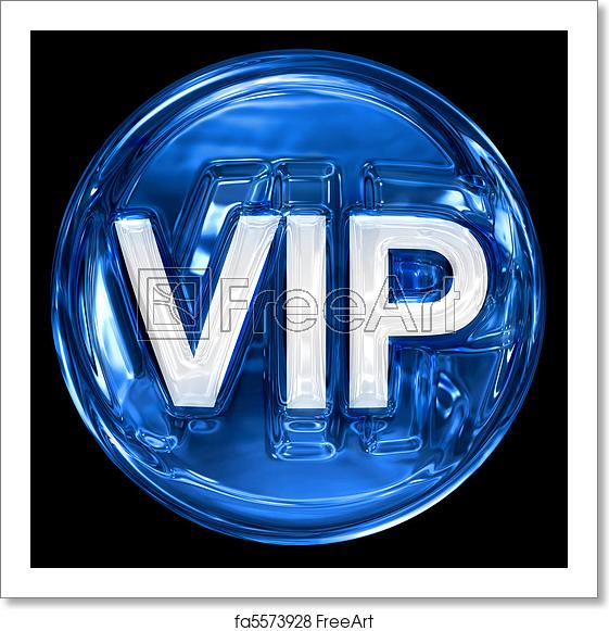 561x581 Free Art Print Of Vip Icon Blue, Isolated On Black Background