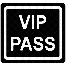 256x256 Vip Pass Icon Of Glyph Style