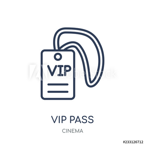 500x500 Vip Pass Icon Vip Pass Linear Symbol Design From Cinema