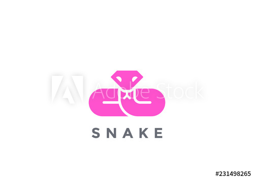 500x354 Snake Logo Silhouette Vector Design Geometric Viper Icon