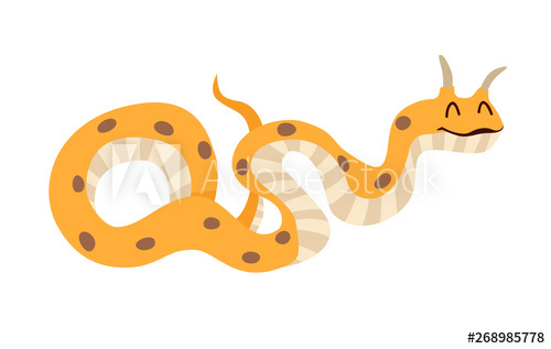 500x317 Horned Desert Viper Icon Vector Illustration Cartoon Style