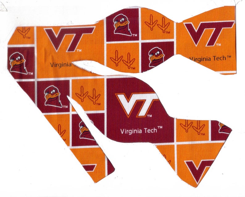 794x640 Virginia Tech Bow Tie Block Hokiebird Hokies Self Tie Etsy