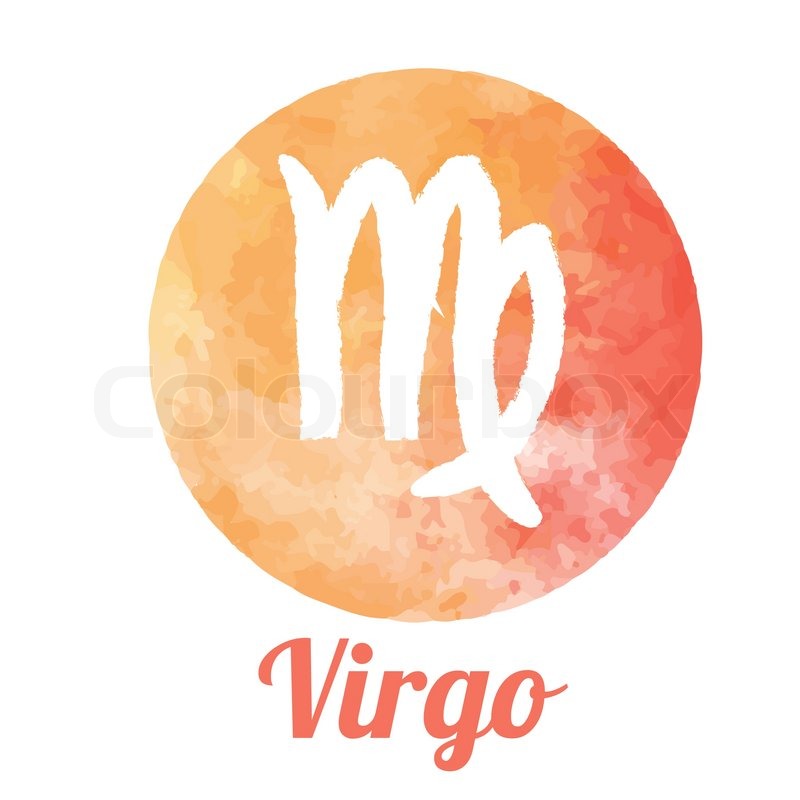 800x800 Watercolor Zodiac Icon Set Virgo, Stock Vector Colourbox