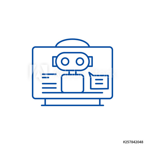 500x500 Virtual Assistant Line Concept Icon Virtual Assistant Flat Vector