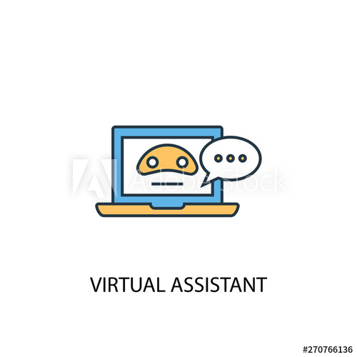 500x500 Virtual Assistant Concept Colored Line Icon Simple Yellow