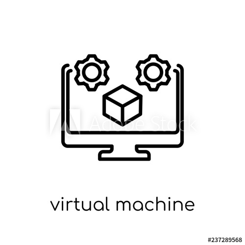 500x500 Virtual Machine Icon Trendy Modern Flat Linear Vector Virtual