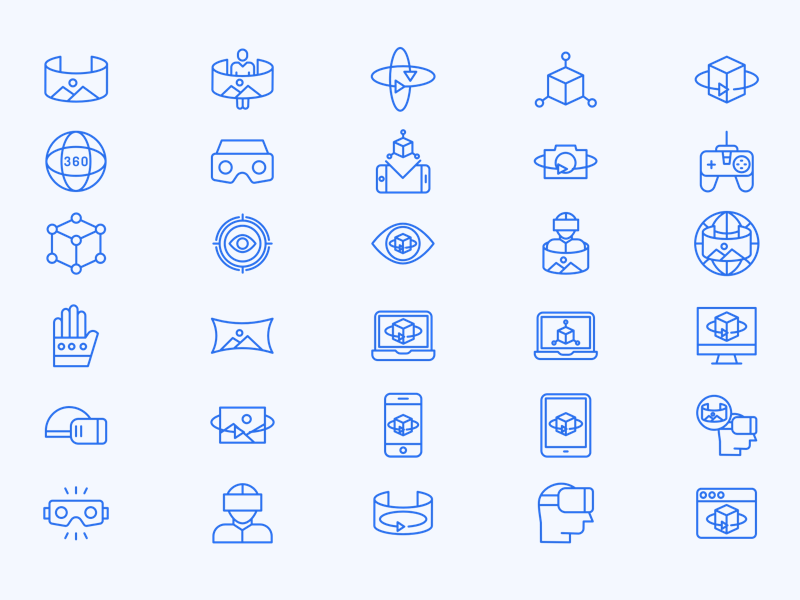 800x600 Virtual Reality Icon Set Sketch Freebie