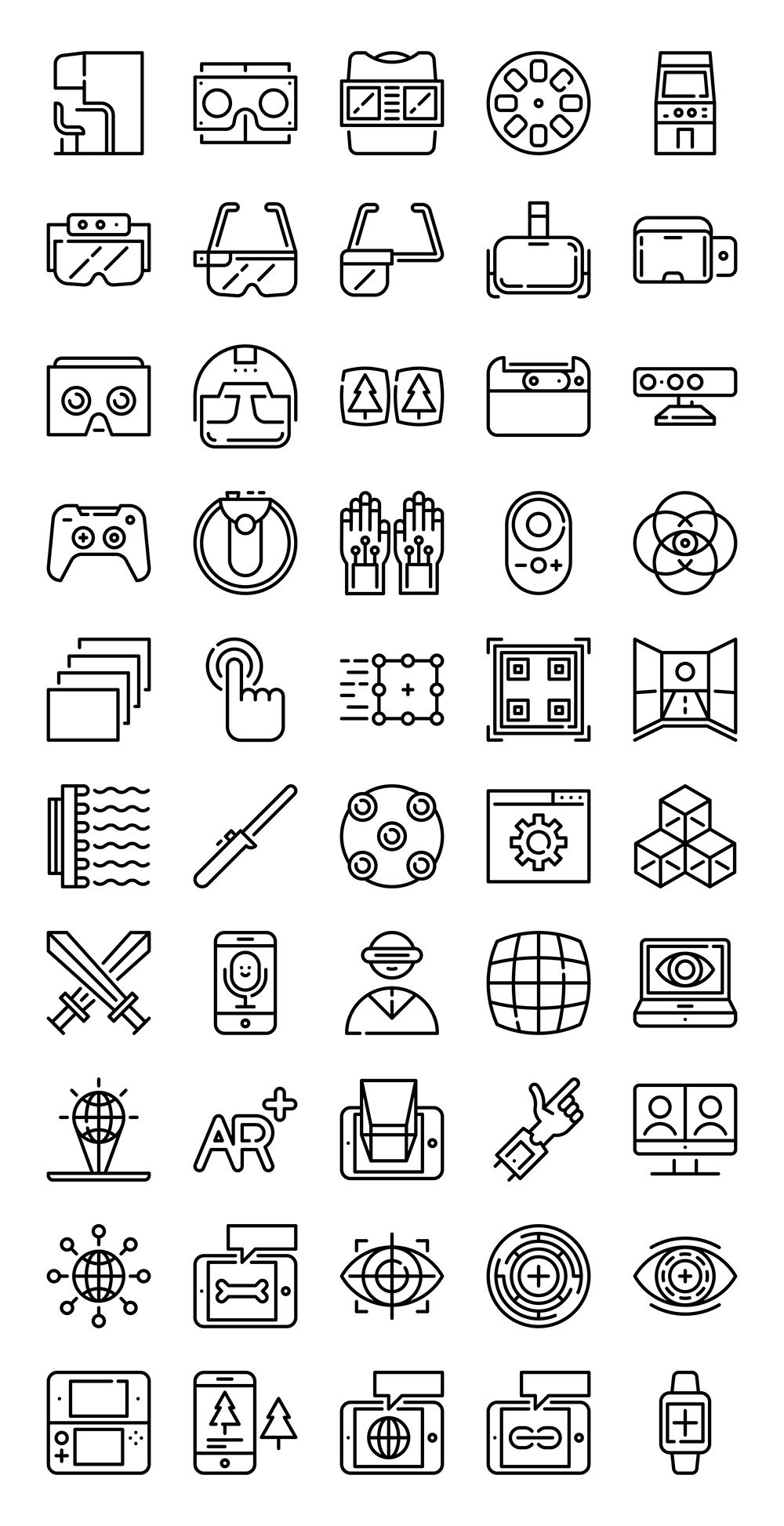 1000x1946 Gratis Iconos Vectoriales De Virtual Reality Por