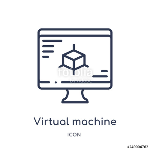 500x500 Virtual Machine Icon From Technology Outline Collection Thin Line