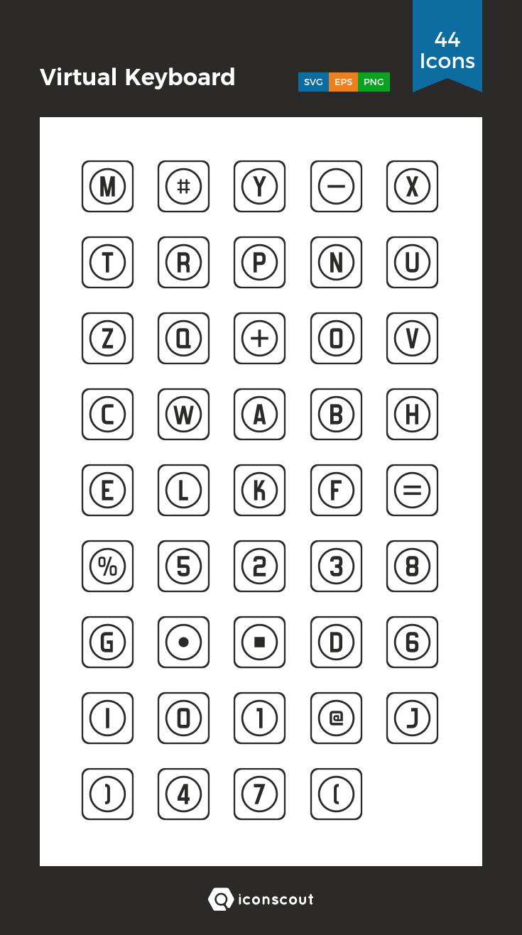 735x1317 Virtual Keyboard Icon Pack