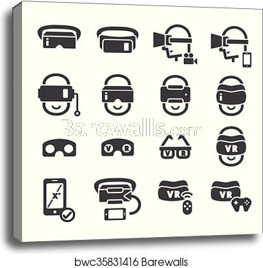 382x390 Virtual Reality Icon, Canvas Print Barewalls Posters Prints