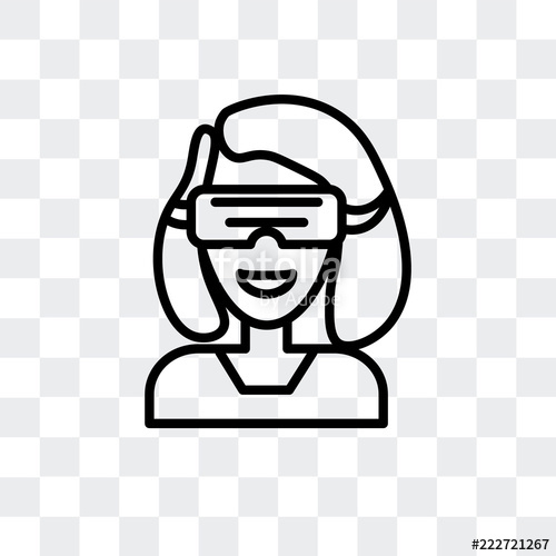500x500 Virtual Reality Icon Isolated On Transparent Background Modern