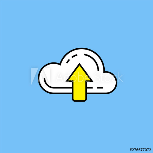 500x500 Cloud Network Upload Line Icon Virtual Server Data Backup Symbol