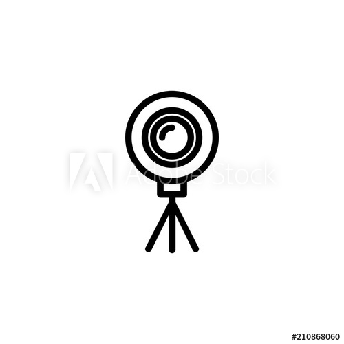 500x500 Panoramic Camera Line Icon Video, Photo, Device, Tripod Virtual