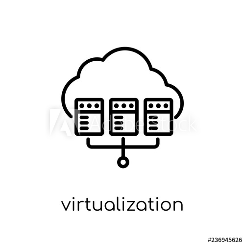 500x500 Virtualization Icon Trendy Modern Flat Linear Vector