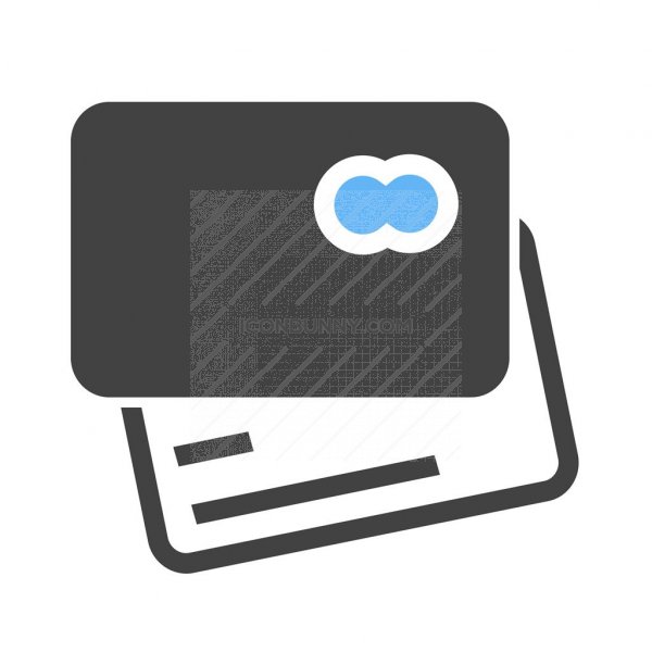 600x600 Credit Card Blue Black Icon