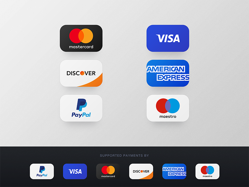 800x600 Credit Card Payments Icons Freebie