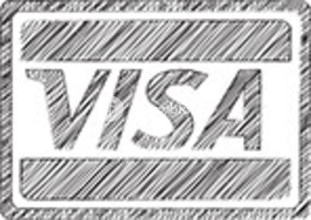 1000x709 Scribbled Visa Icon On White Background Royalty Free Stock Image