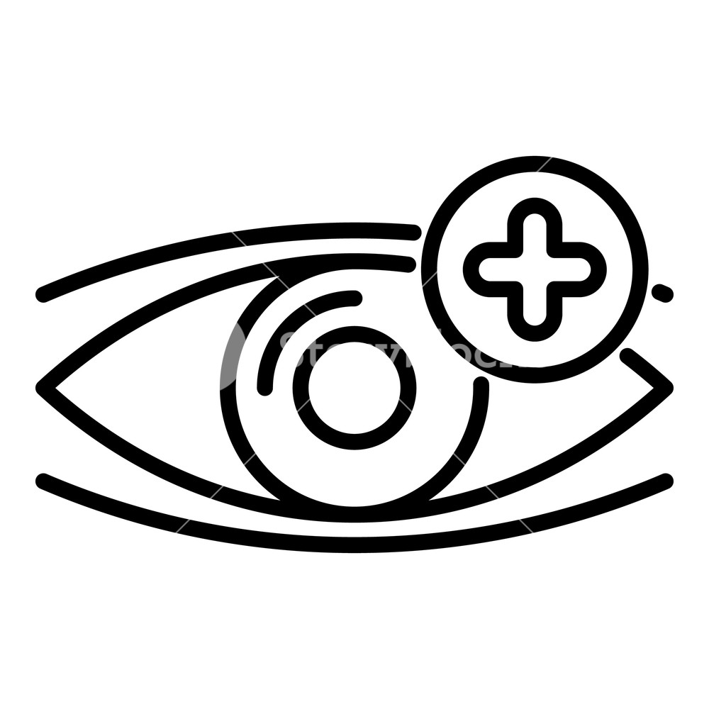 1000x1000 Eye Plus Vision Icon Outline Eye Plus Vision Vector Icon For Web