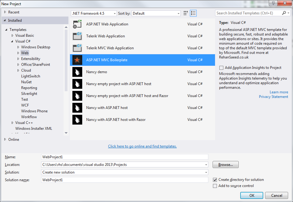 955x660 Custom Visual Studio Project Templates