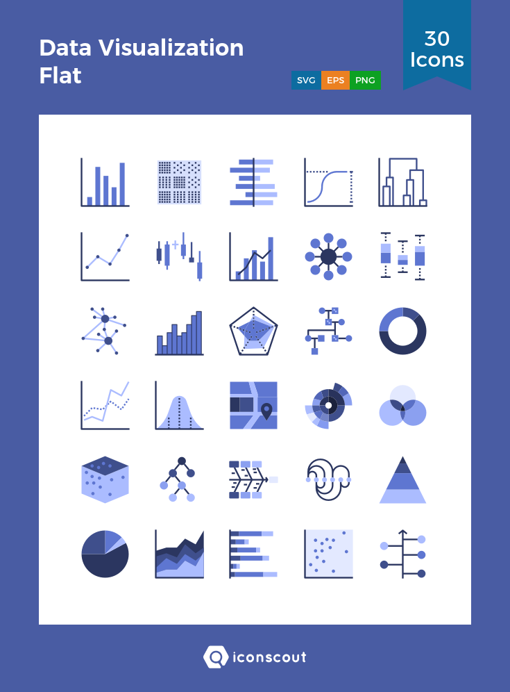 735x996 Data Visualization Flat Icon Pack