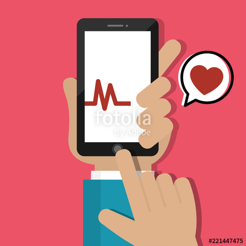 500x500 Hand Holding Mobile Phone With Vital Signs Check Function, Medical