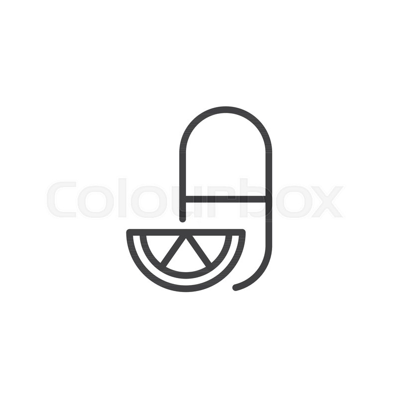 800x800 Vitamin C Lemon Outline Icon Linear Stock Vector Colourbox