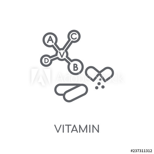 500x500 Vitamin Linear Icon Modern Outline Vitamin Logo Concept On White