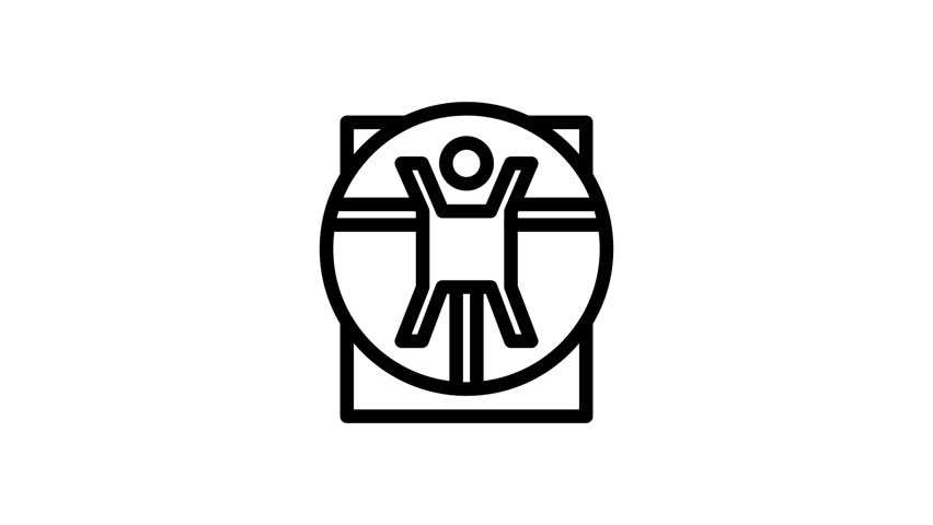 852x480 Vitruvian Man Icon Stock Video Clips And Footage