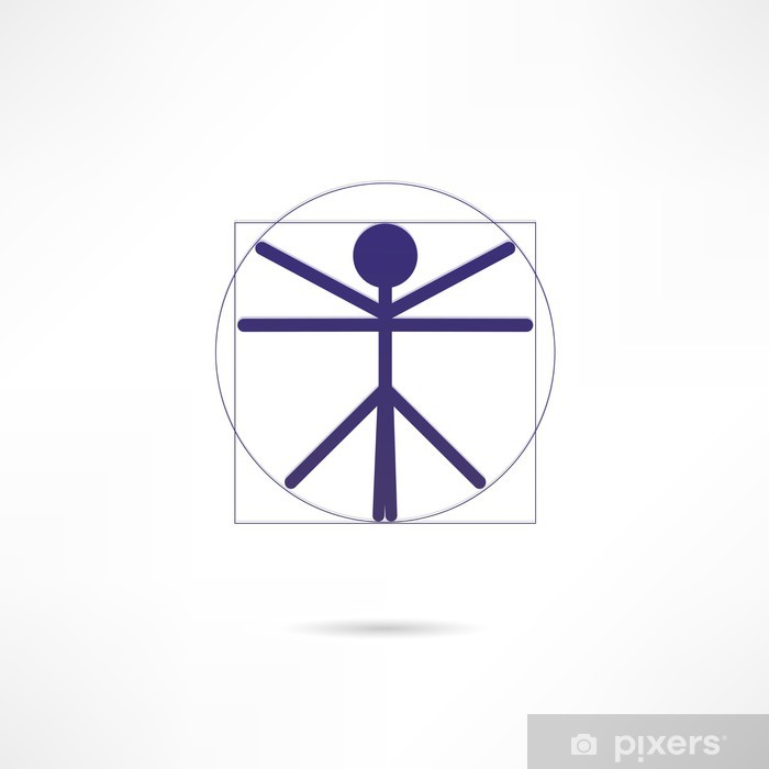 700x700 Vitruvian Man Icon Wall Mural