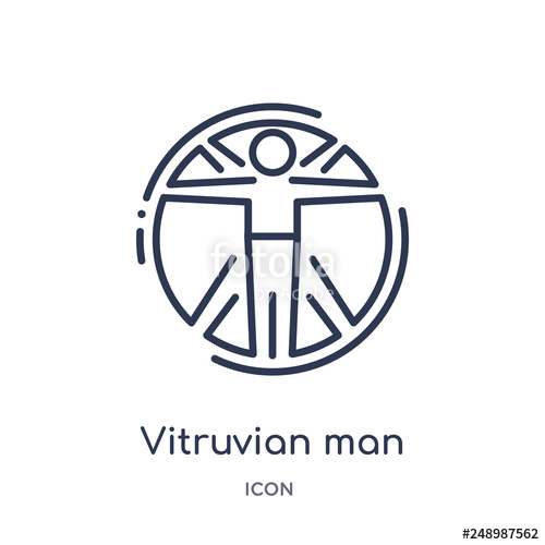 500x500 Vitruvian Man Icon From People Outline Collection Thin Line
