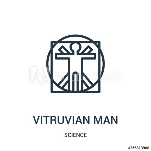 500x500 Vitruvian Man Icon Vector From Science Collection Thin Line
