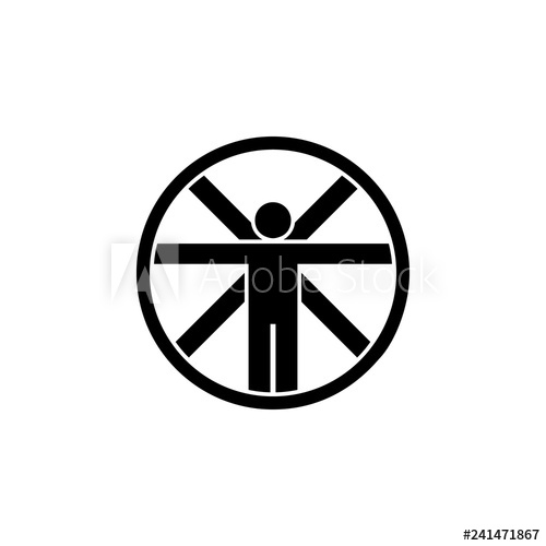 500x500 Symbol Of Vitruvian Man Thin Line Icon Of Icons Of Biochemistry