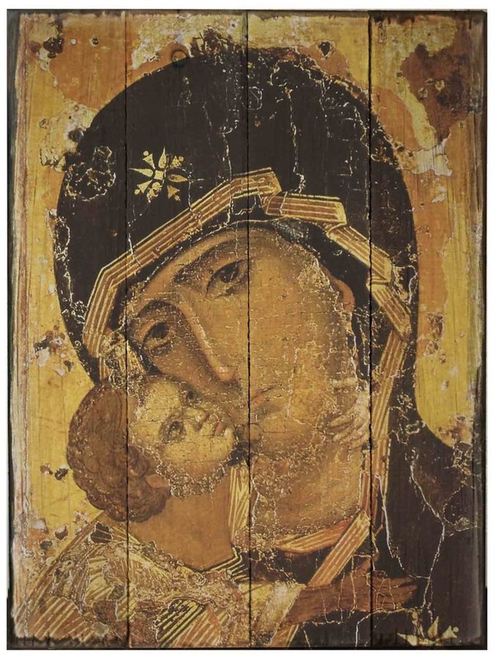 960x1280 Our Lady Of Vladimir Icon Rustic Wood Plaque