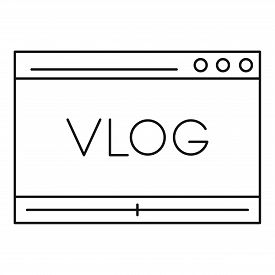 275x275 Vlog Icon Outline Vlog Icon For Web Design Isolated On Image
