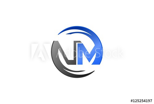 500x338 Vm Or Nm Business Logo Icon Design Template Elements Vector Color